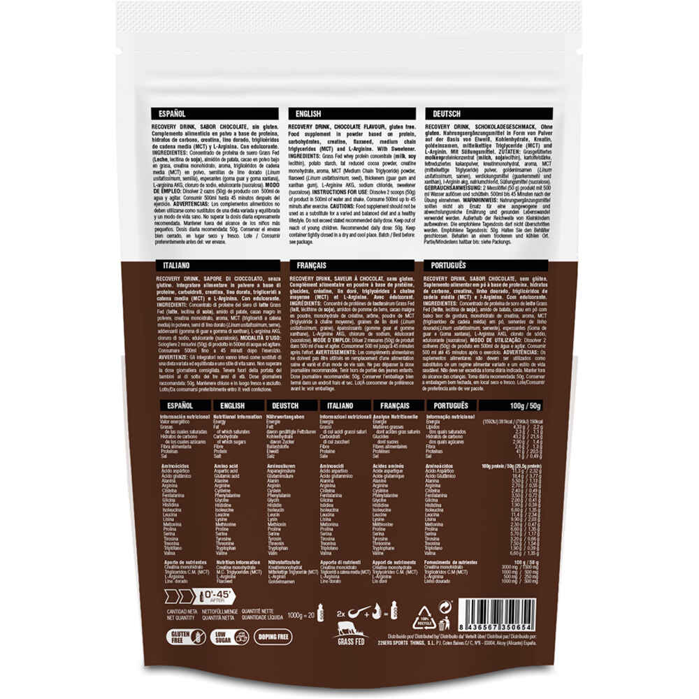 226ers Recuperacion RECOVERY DRINK 1KG CHOCOLATE 01