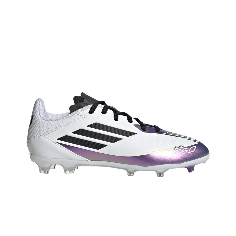 adidas botas de futbol niño cesped artificial F50 MESSI LEAGUE FG/MG JR BLMO lateral exterior