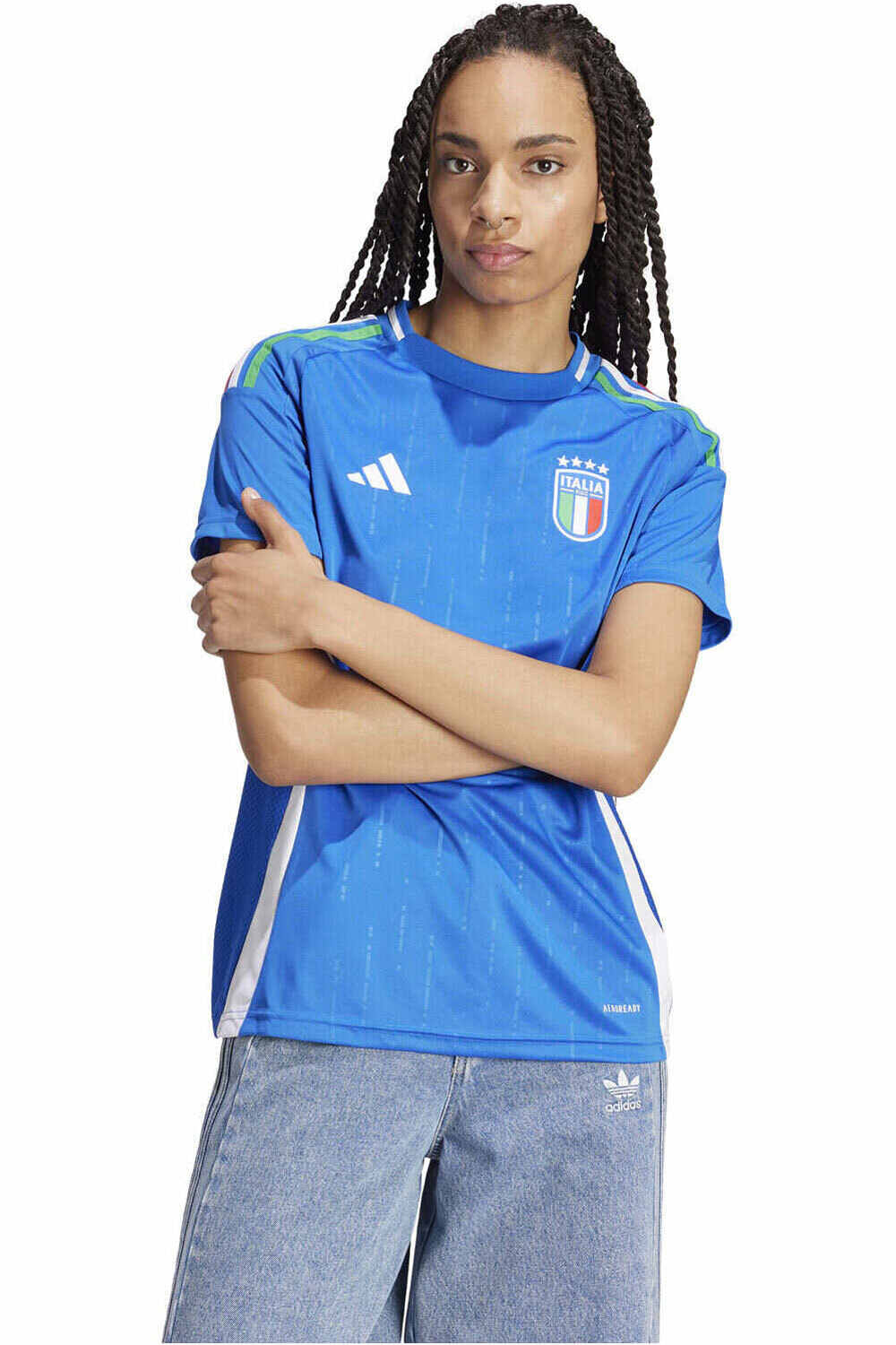 adidas camiseta de fútbol oficiales FIGC H JSY W vista frontal