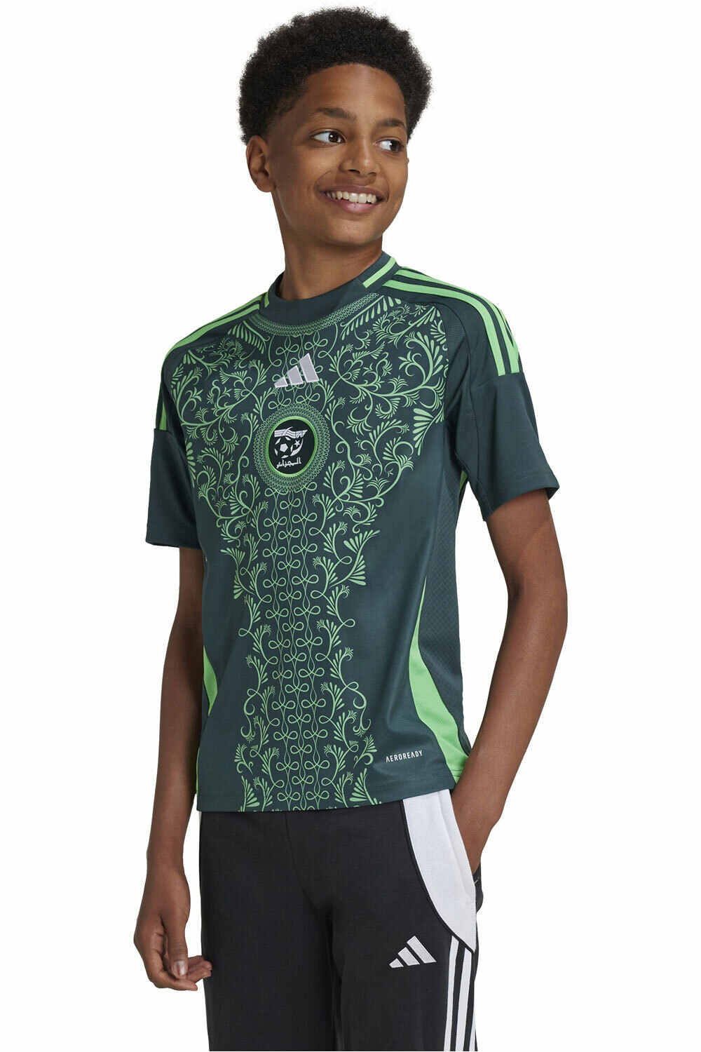 adidas camiseta de fútbol oficiales niño ARGELIA 25 A JSY Y vista frontal