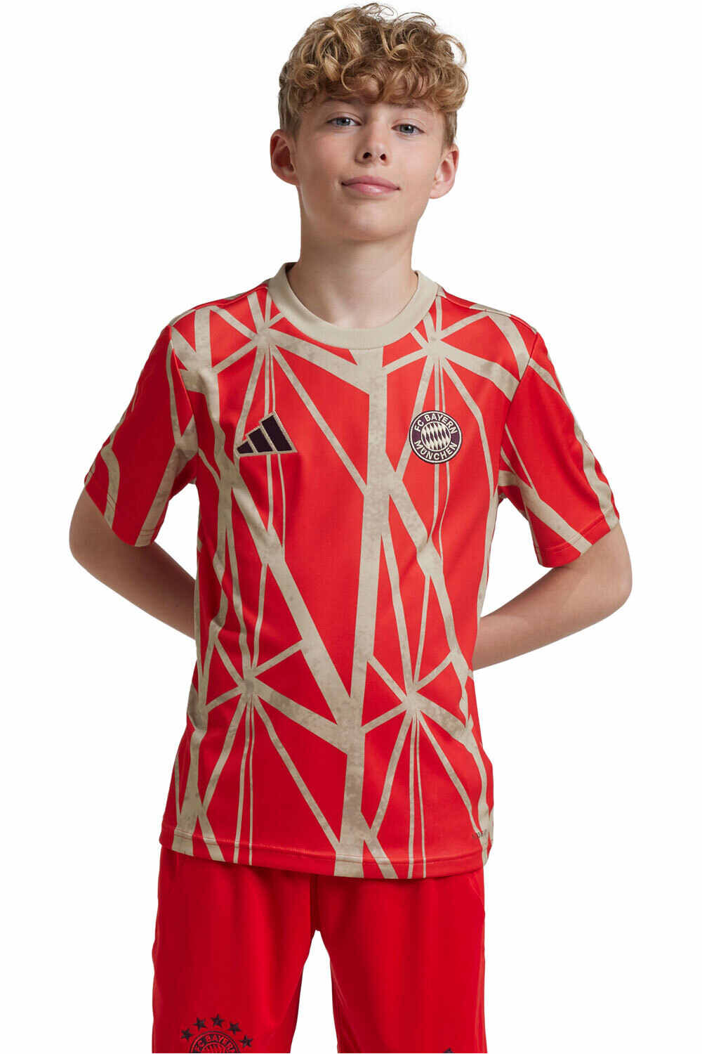 adidas camiseta de fútbol oficiales niño B.MUNICH 25 PRESHI Y vista frontal