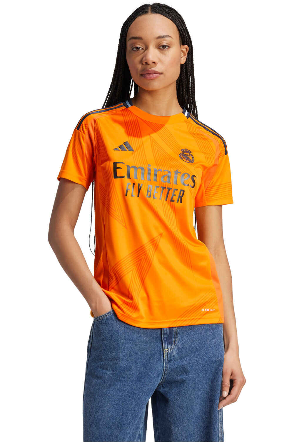 adidas camiseta de fútbol oficiales R.MADRID 25 A JSY W vista frontal