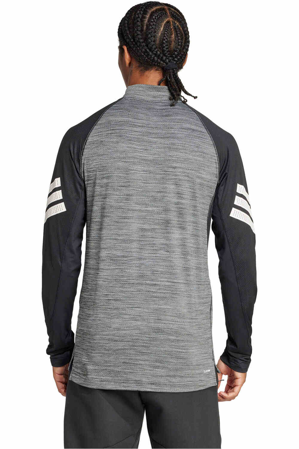 adidas camiseta fitness hombre GYM+ 3S 1/4 ZIP vista trasera