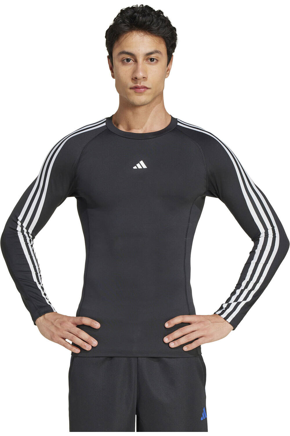 adidas camiseta fitness hombre TF 3S LS vista frontal