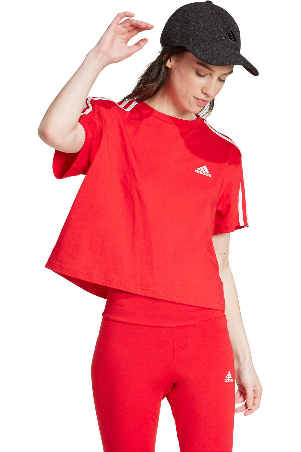 adidas camiseta manga corta mujer W 3S CR TOP vista detalle