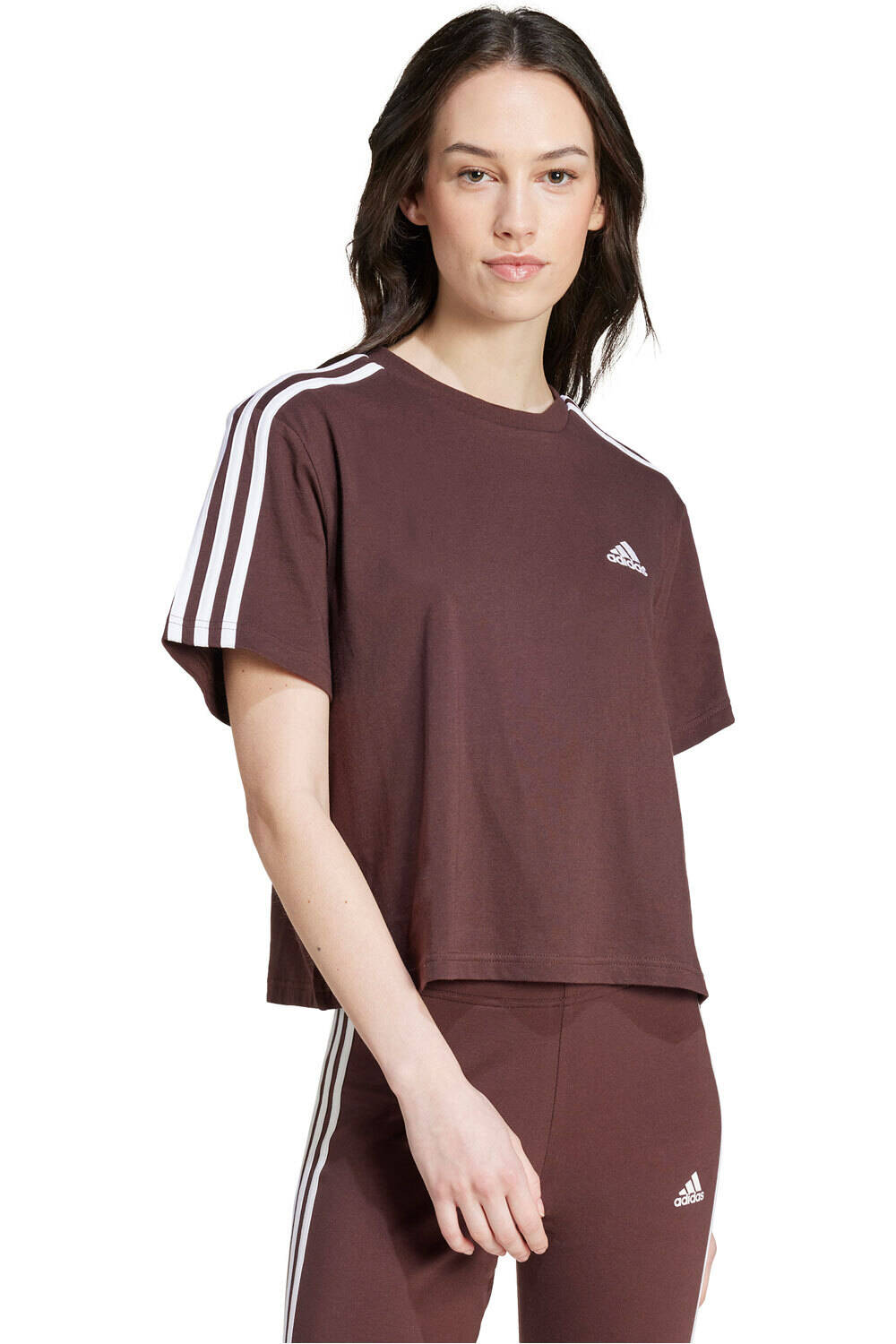 adidas camiseta manga corta mujer W 3S CR TOP vista frontal