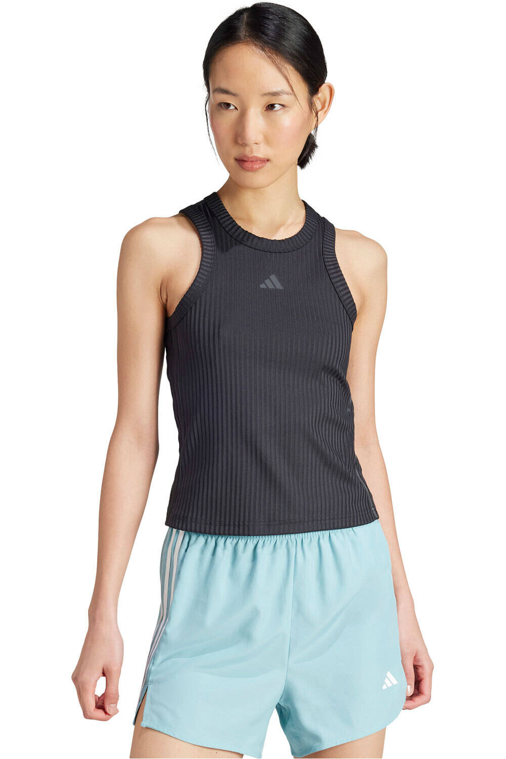 adidas camiseta tirantes fitness mujer AG RIB 3S TK vista frontal