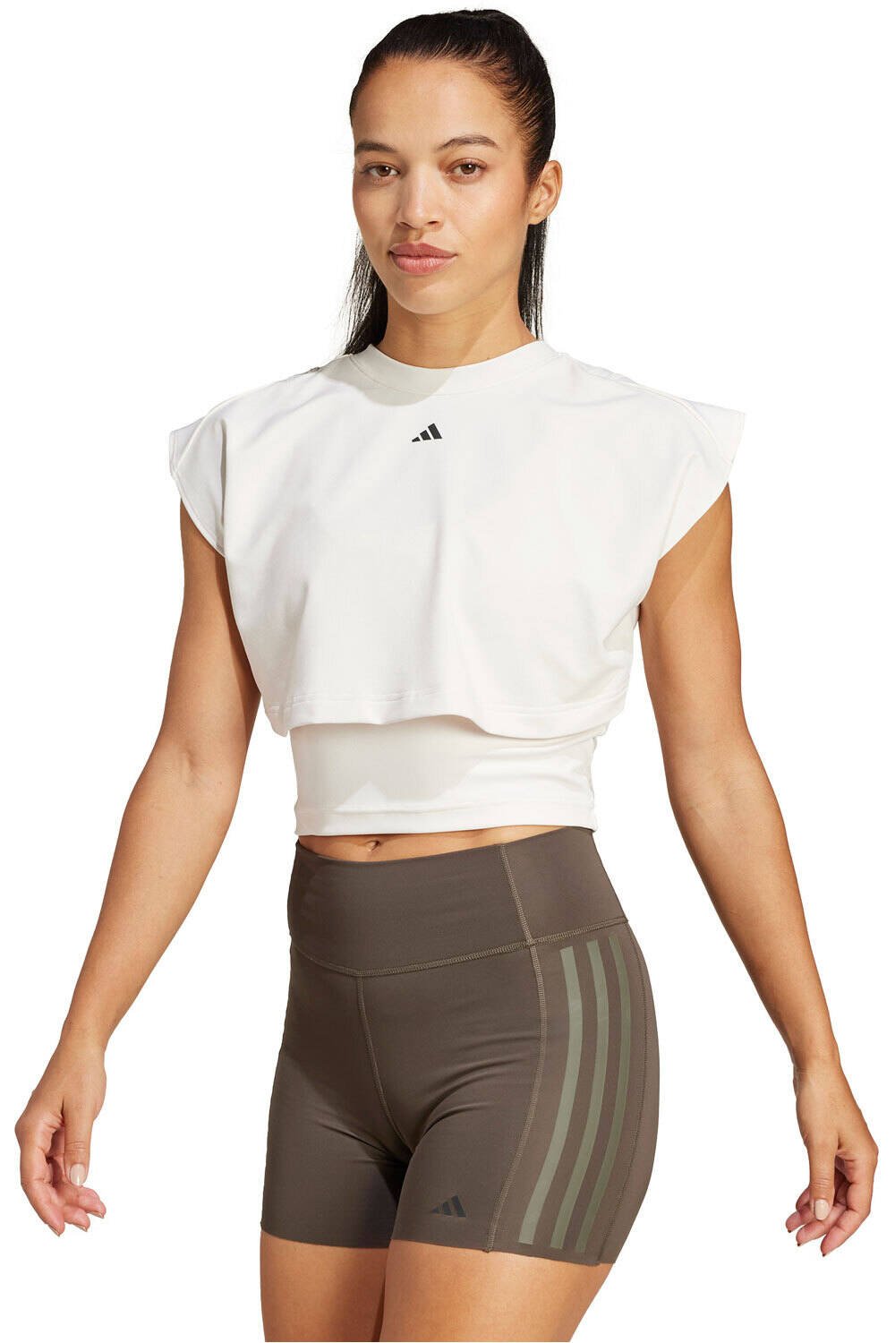 adidas camisetas fitness mujer POWER BOXY TK vista frontal