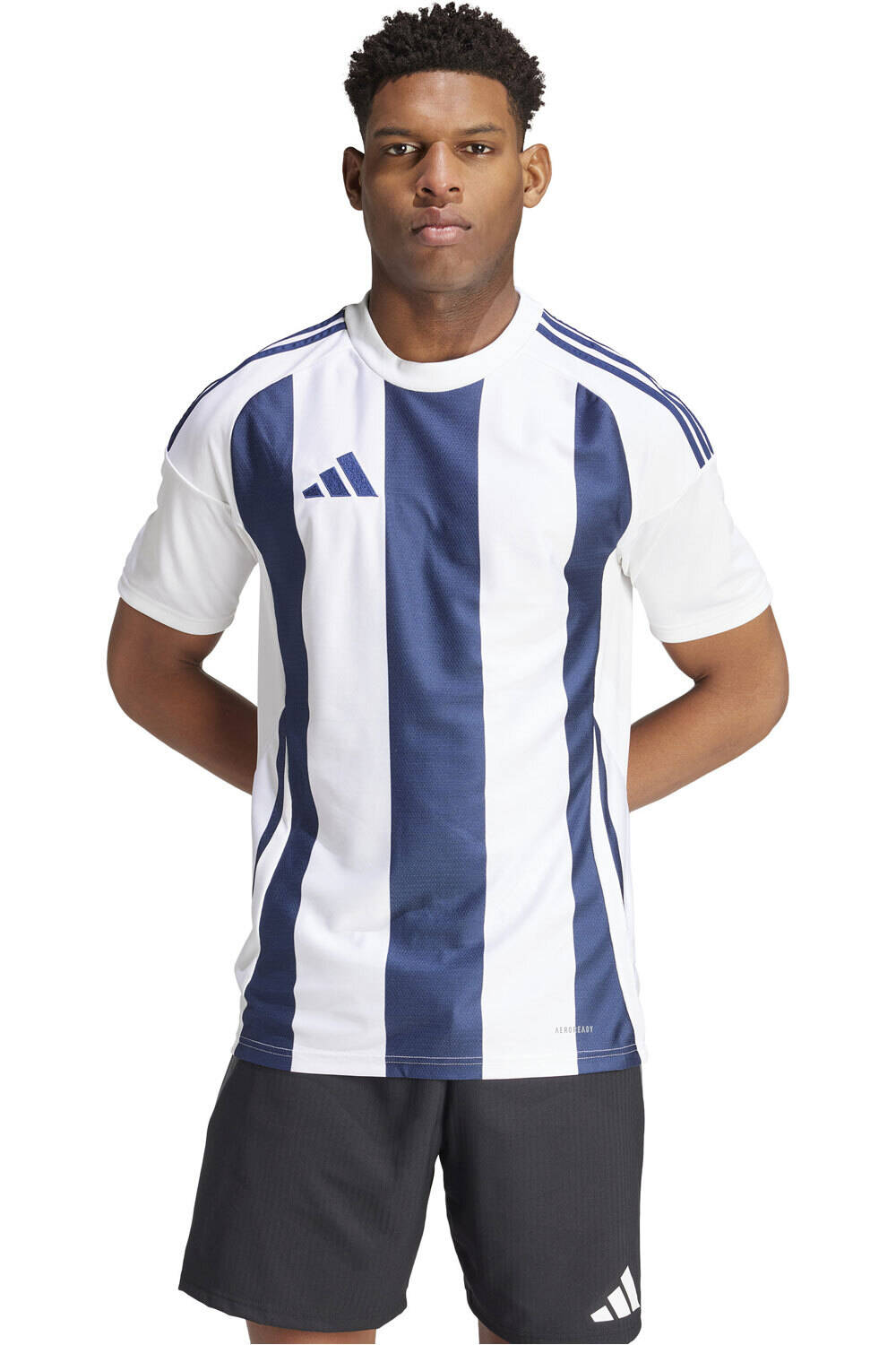 adidas camisetas fútbol manga corta STRIPED 24 JSY vista frontal