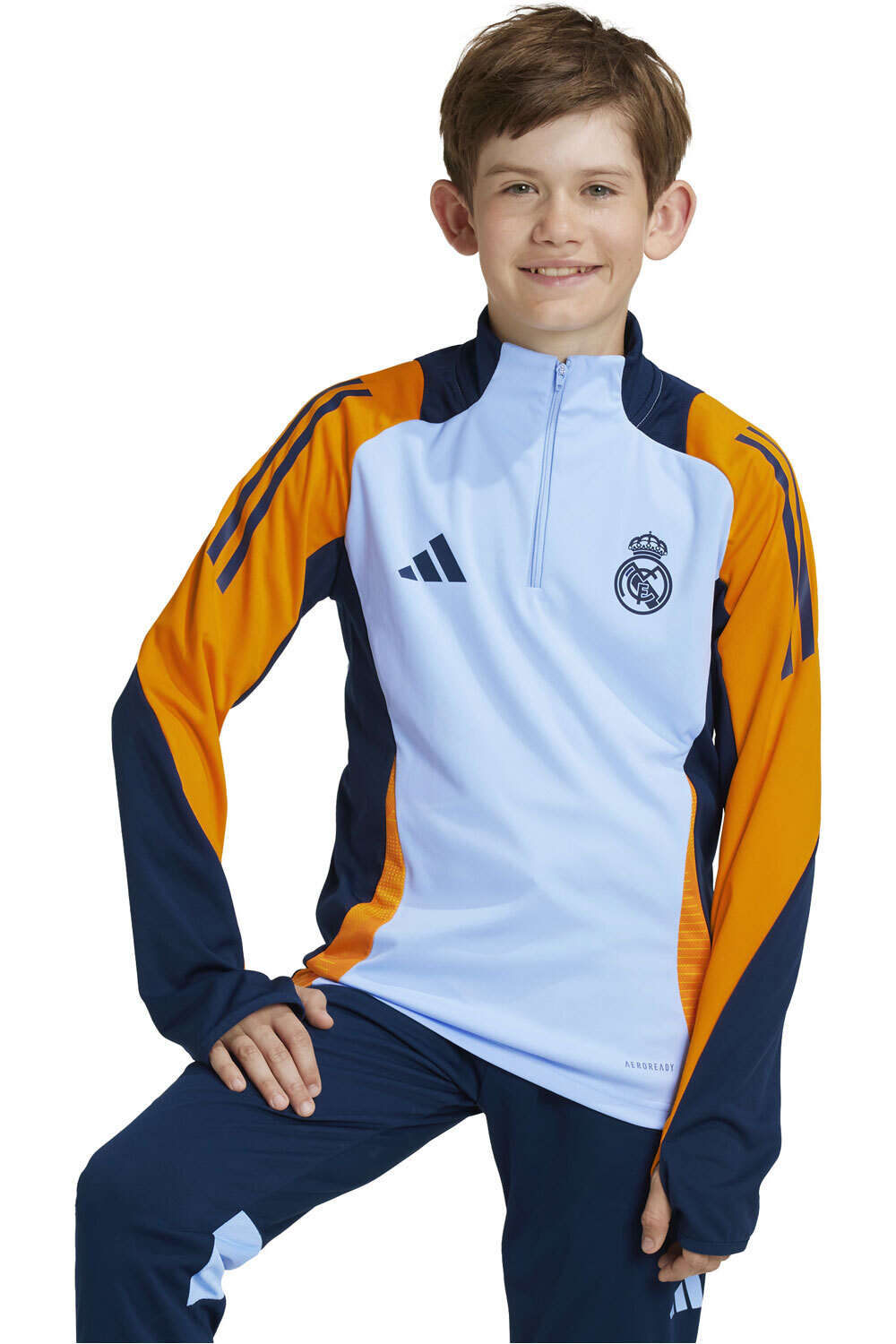 adidas sudadera entrenamiento fútbol niño R.MADRID 25 HOODY Y AZNA vista frontal