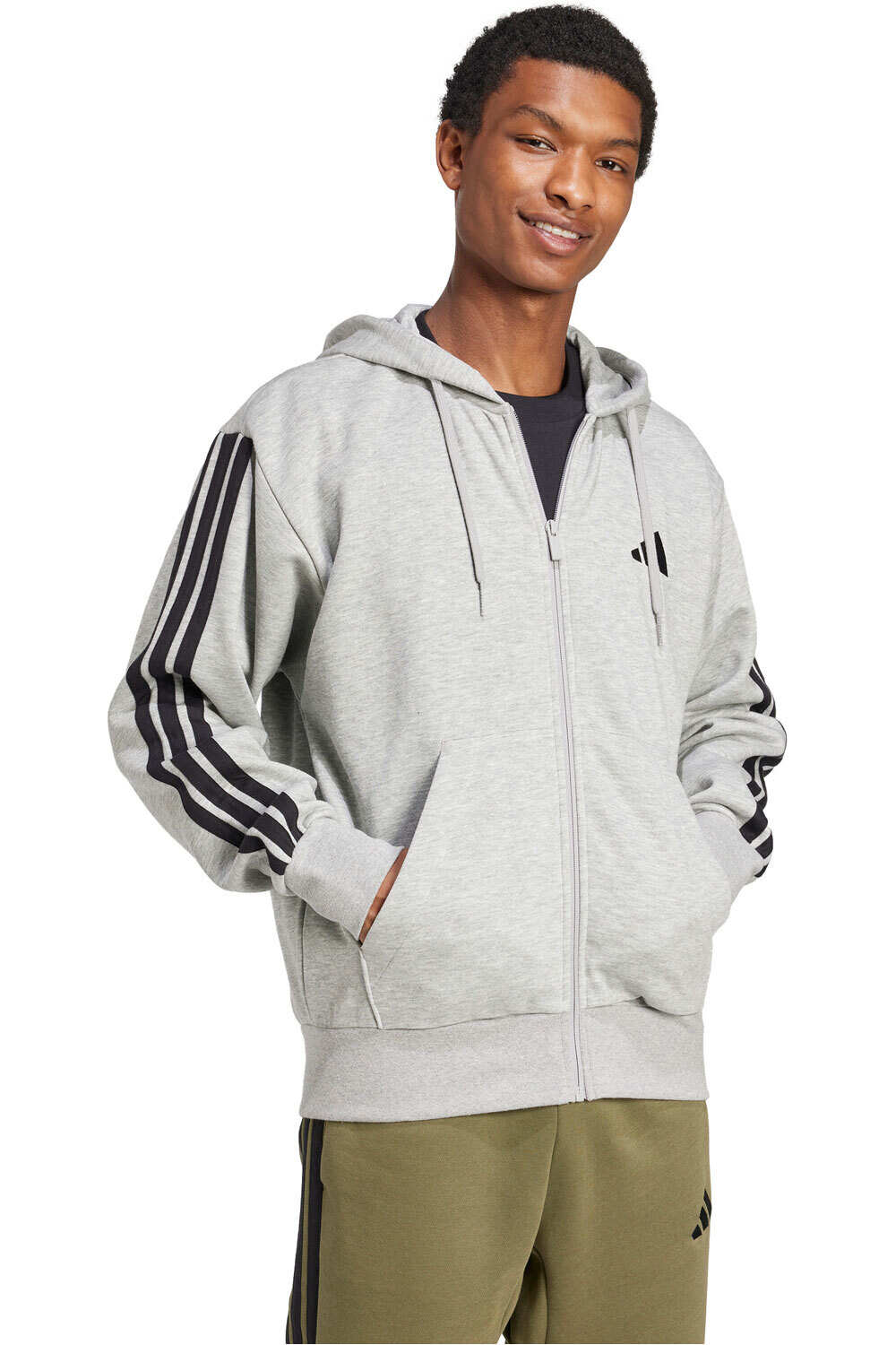 adidas sudadera hombre M 3S FL FZ HD vista detalle