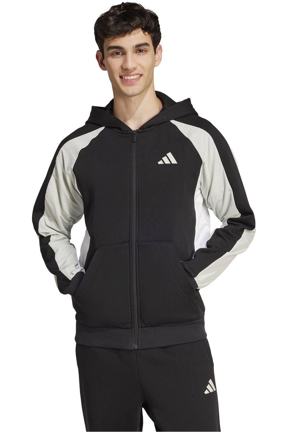 adidas sudadera hombre M ESS CB FZ HD vista frontal