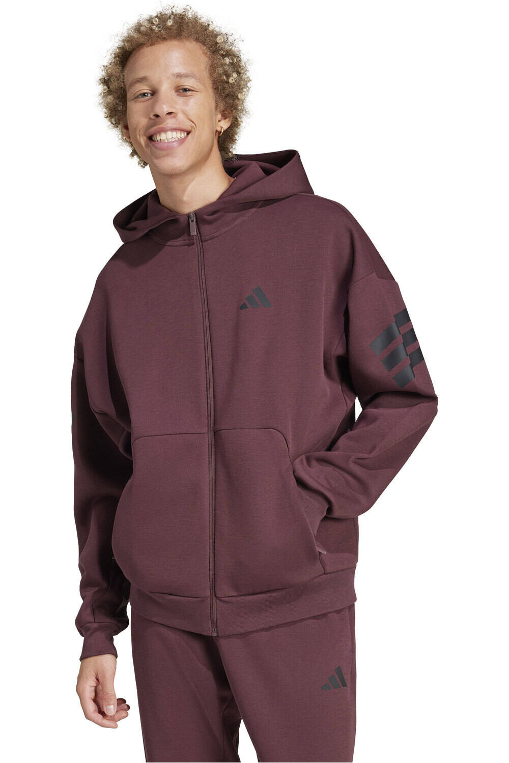 adidas sudadera hombre M FI 3S FZ vista frontal