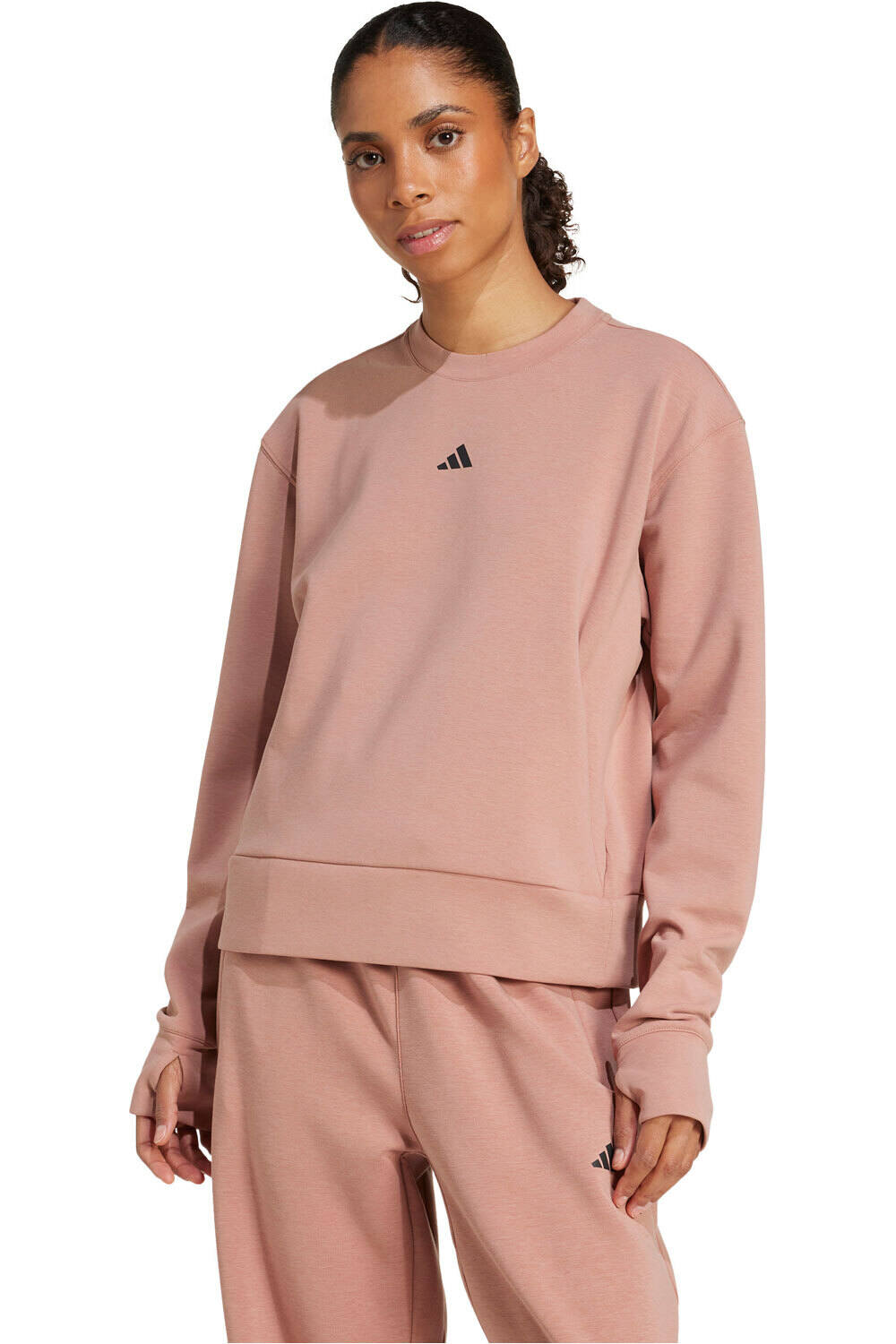 adidas sudaderas deportivas mujer D4T KNIT CREW vista frontal