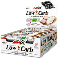 Amix Nutrition barritas energéticas LOW-CARB 33% PROTEIN BAR 15*60 GR Coco-c vista frontal