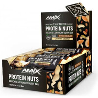 Amix Nutrition barritas energéticas PROTEIN NUTS BAR 25*40 GR Anacardo-Coco vista frontal