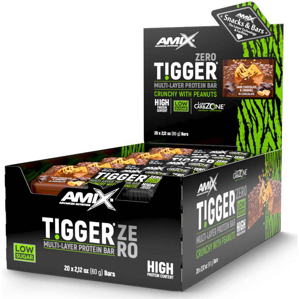 Amix Nutrition barritas energéticas TIGGER ZERO PROTEIN BAR 20*60GR Chocolat vista frontal