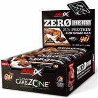 Amix Nutrition barritas energéticas ZERO HERO PROTEIN BAR 15*65 GR Coco-chocolate vista frontal