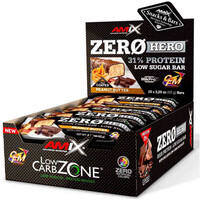 Amix Nutrition barritas energéticas ZERO HERO PROTEIN BAR 15*65 GR Crema de vista frontal