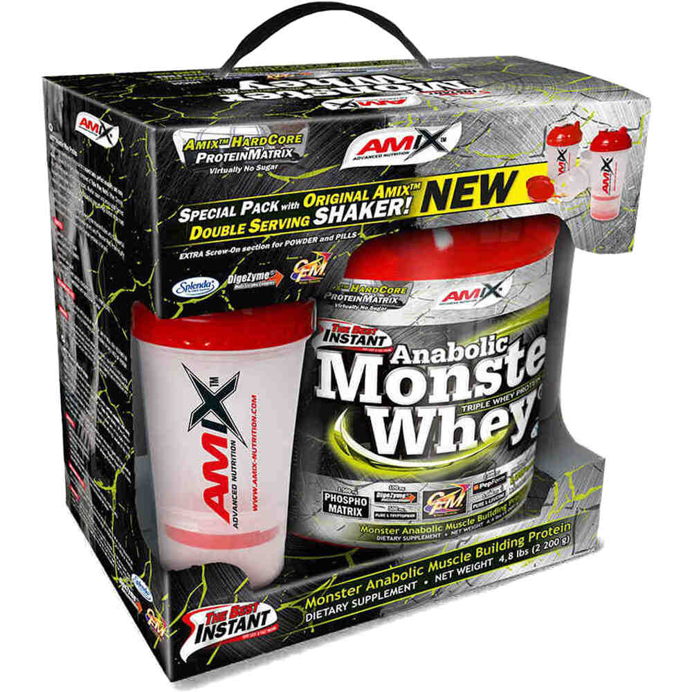 Amix Nutrition proteínas ANABOLIC MONSTER WHEY  2 KG+200 GR FREE Doble-choc vista frontal