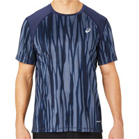 Asics camiseta técnica manga corta hombre ROAD ALL OVER PRINT SS TOP vista frontal