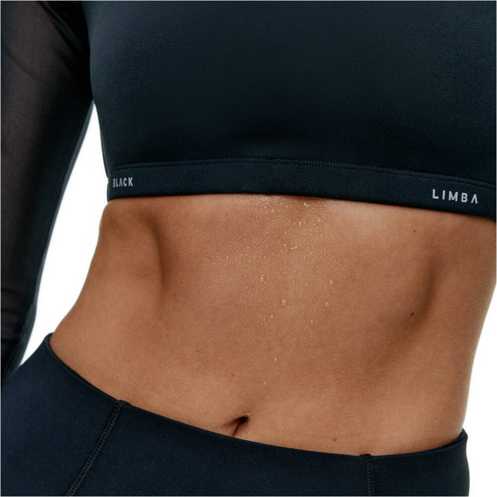 Black Limba camisetas fitness mujer Horizon Mesh Crop vista detalle