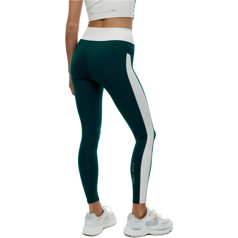 Black Limba pantalones y mallas largas fitness mujer Bicolor Flexfit vista trasera