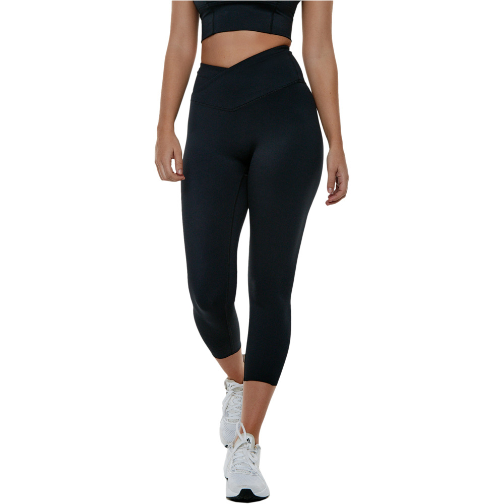 Black Limba pantalones y mallas largas fitness mujer Capri Rocket vista frontal