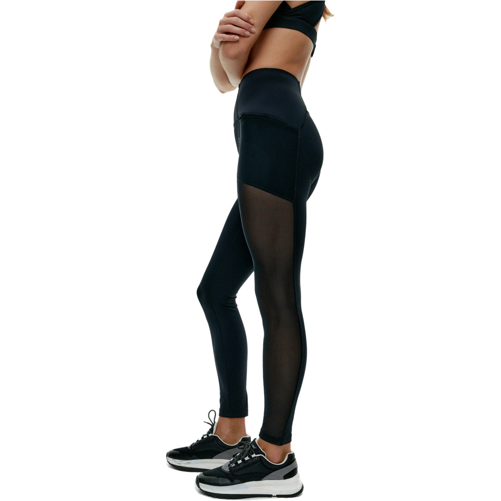 Black Limba pantalones y mallas largas fitness mujer Skyline Mesh vista detalle