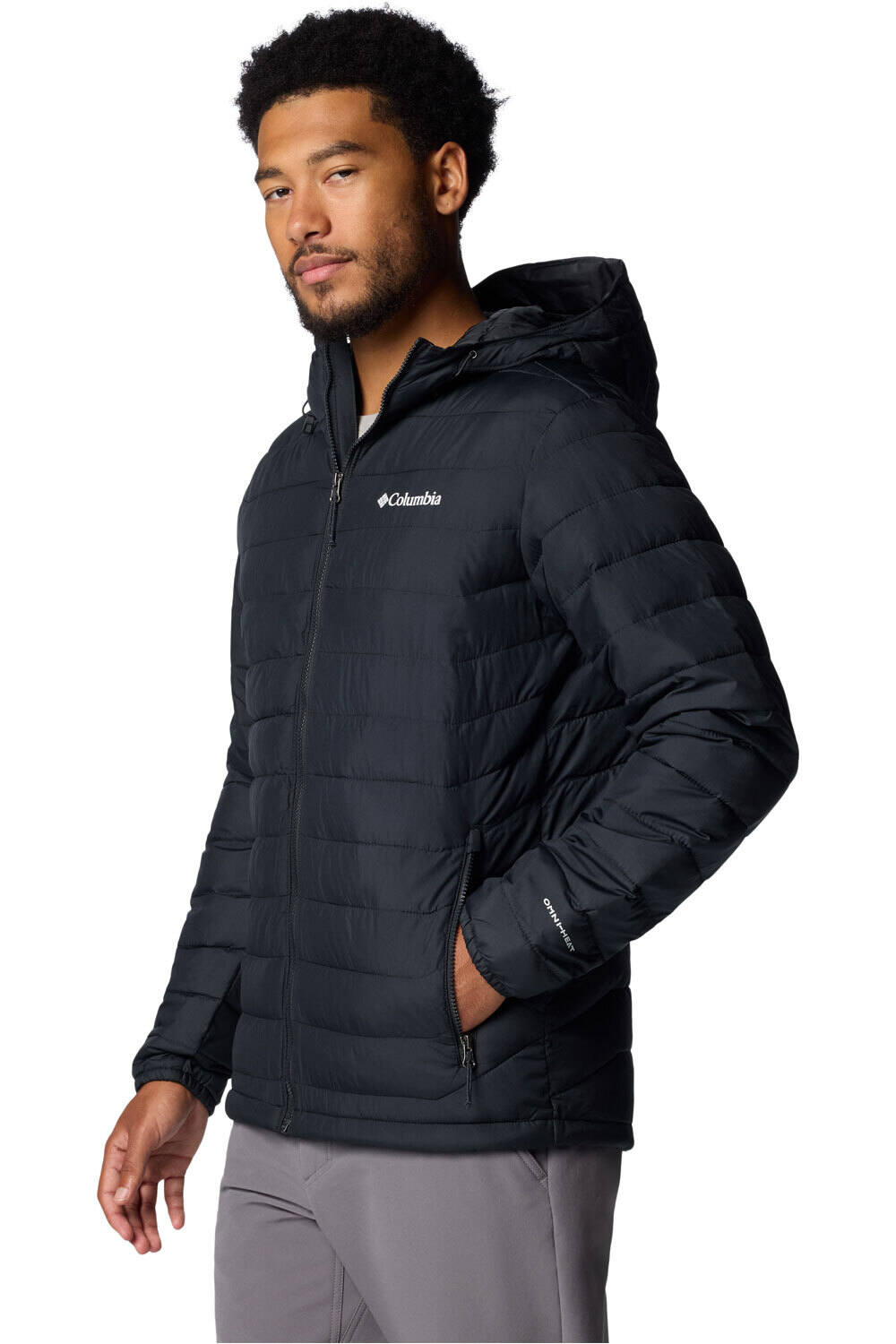 Columbia chaqueta impermeable insulada hombre Powder Lite II Hooded Jacket vista detalle