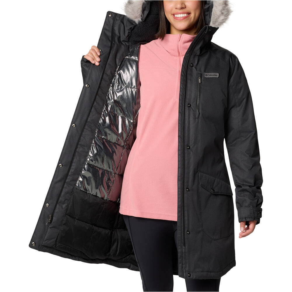 Columbia chaqueta outdoor mujer Suttle Mountain Long Insulated Jacket vista detalle