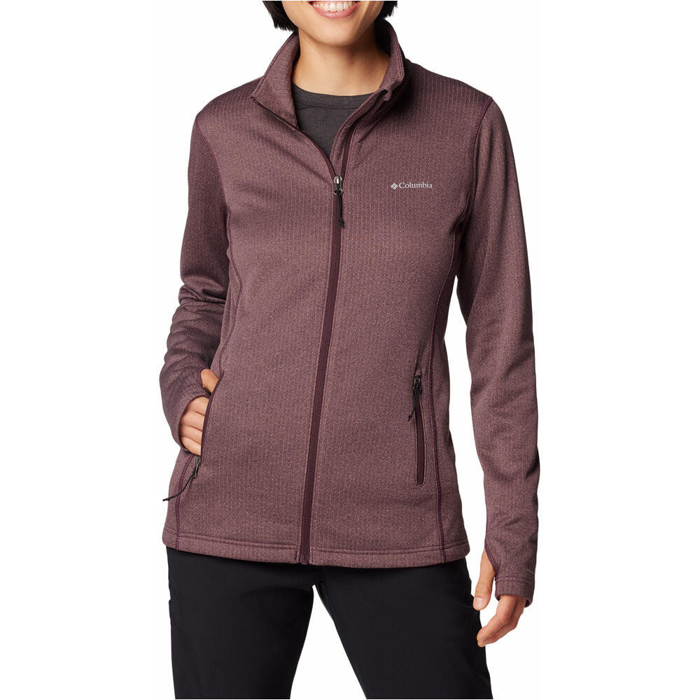 Columbia forro polar mujer W Park View Grid Fleece Full Zip vista frontal