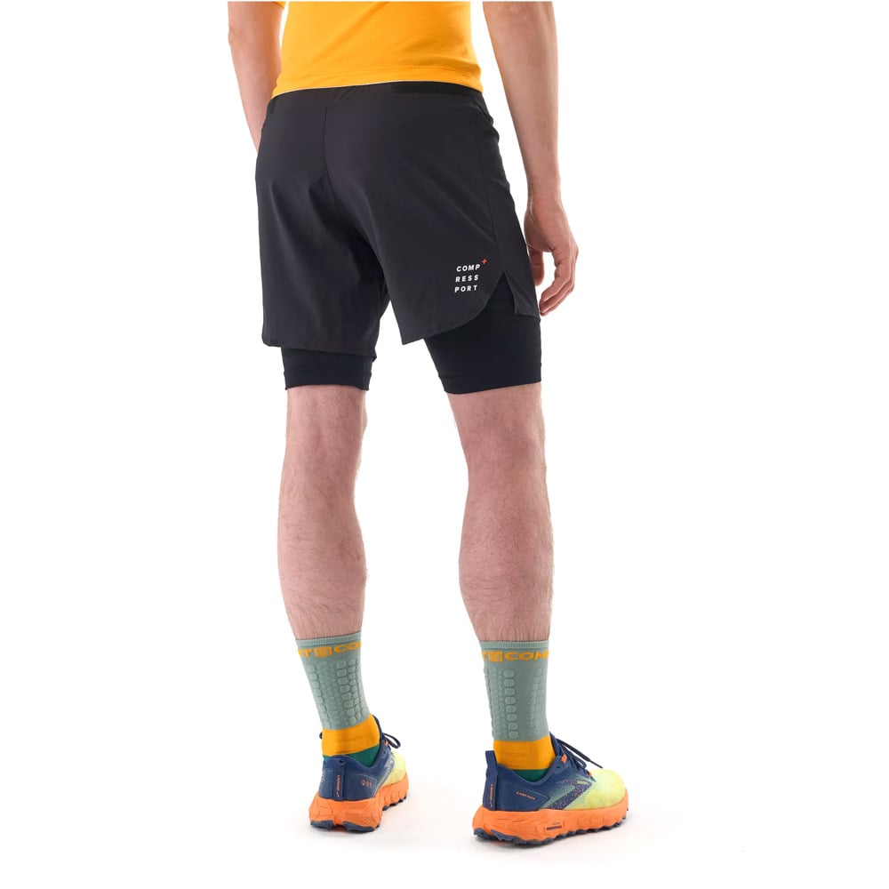 Compressport pantalón running hombre Trail Racing 2-In-1 Short M vista trasera