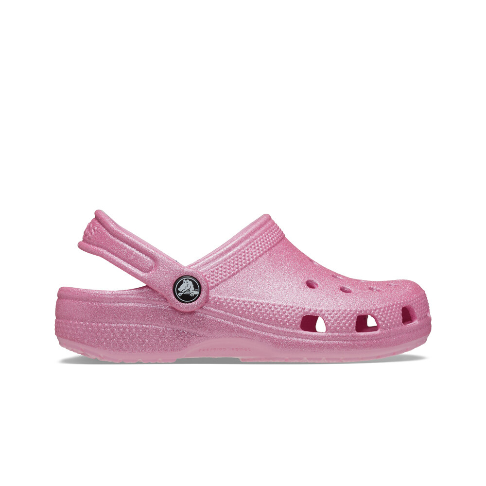 Crocs zueco niño Classic Glitter Clog K lateral exterior