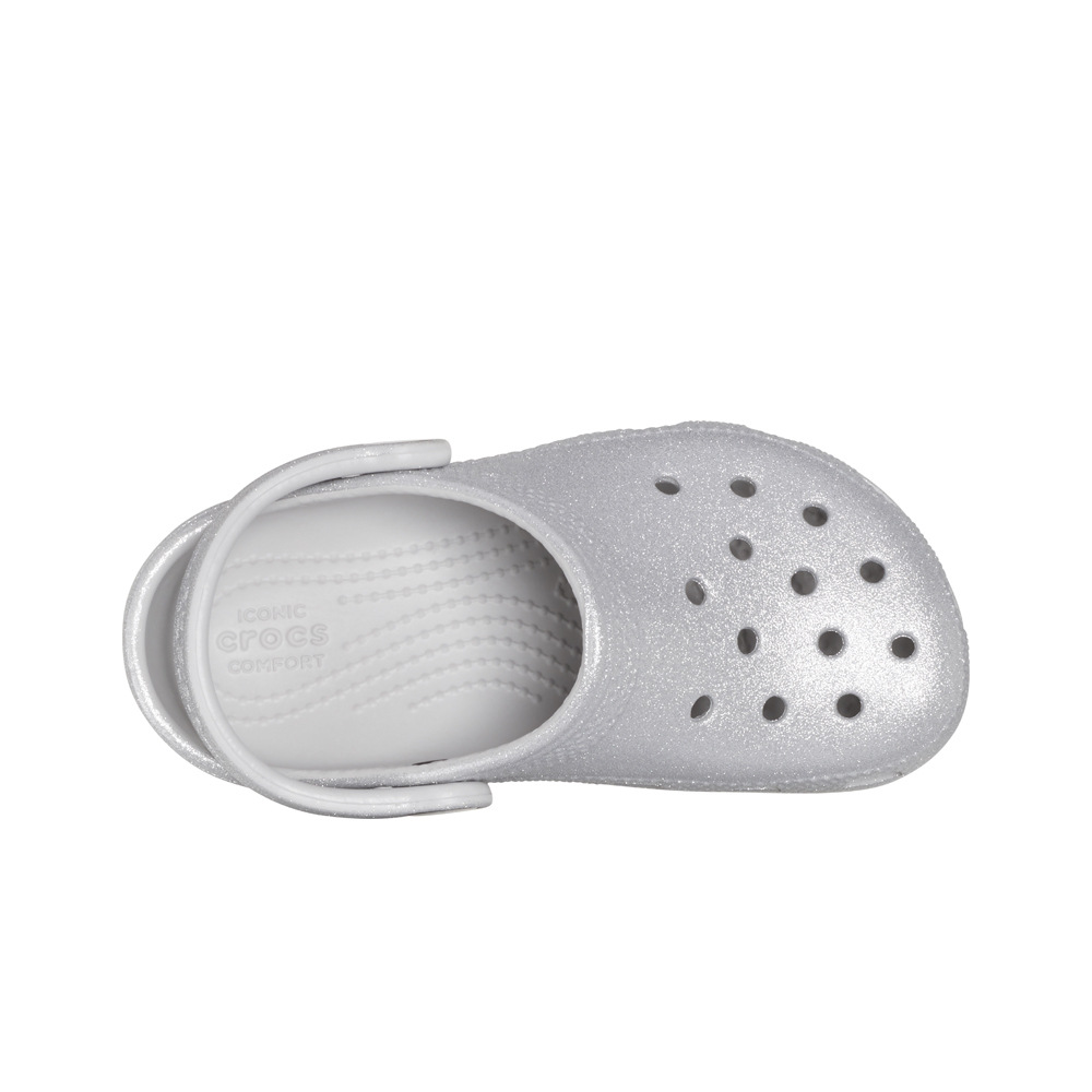 Crocs zueco niño Classic Glitter Clog T lateral interior