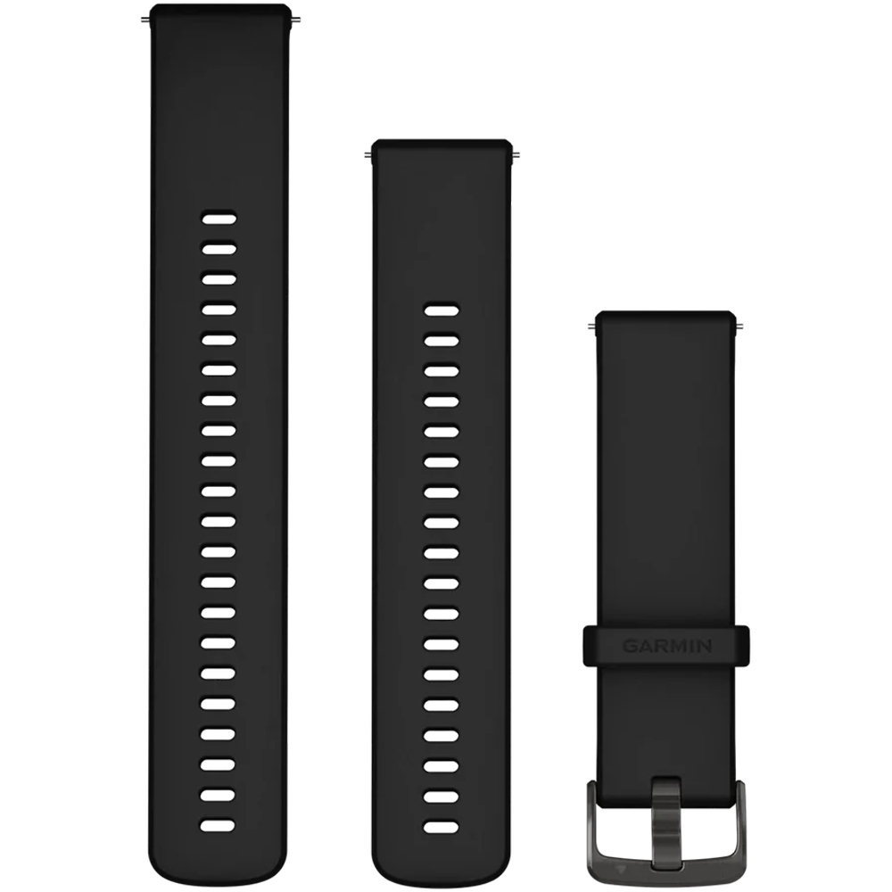 Garmin correas de relojes deportivos Correa de silicona 22 mm negro vista frontal