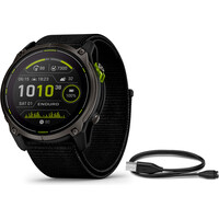 Garmin pulsómetros con gps Enduro 3, Crbn Gry DLC Ti w/Blk Sport Lo vista frontal