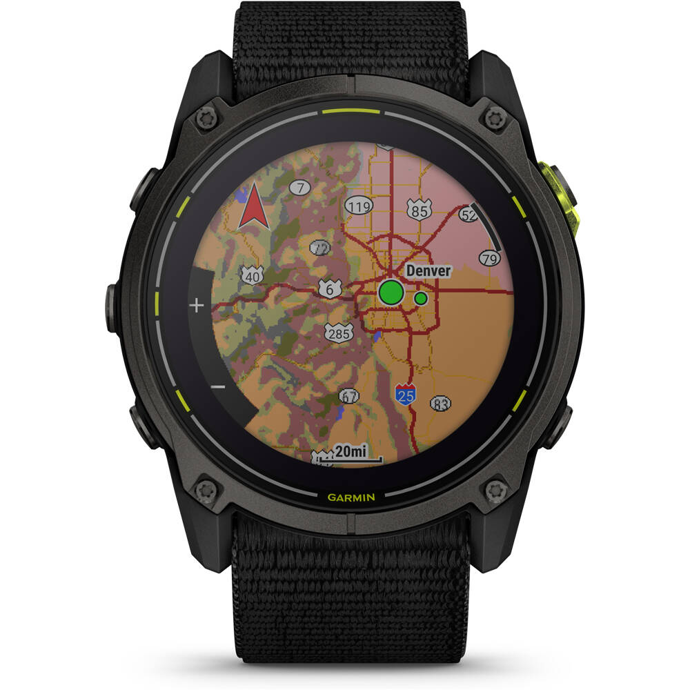 Garmin pulsómetros con gps Enduro 3, Crbn Gry DLC Ti w/Blk Sport Loop Band 04