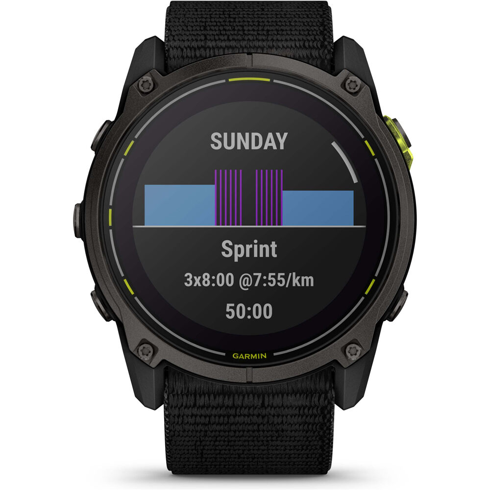 Garmin pulsómetros con gps Enduro 3, Crbn Gry DLC Ti w/Blk Sport Loop Band 09