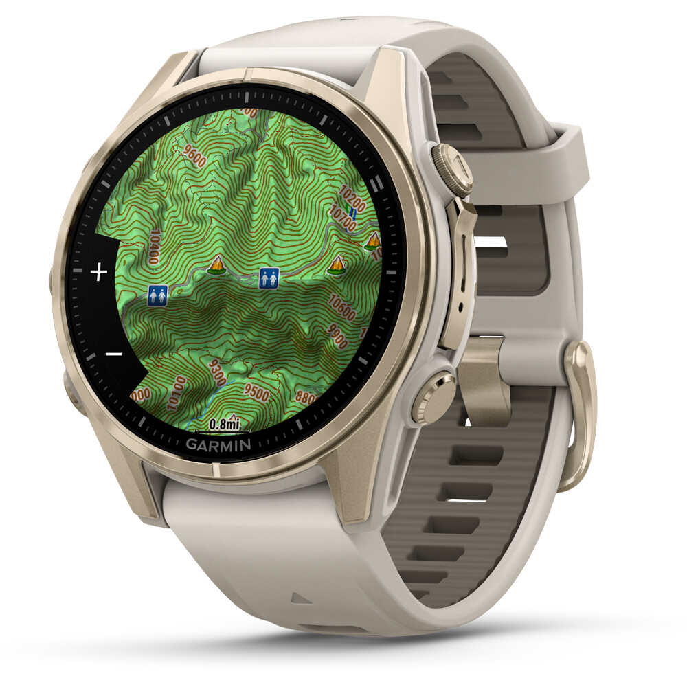 Garmin pulsómetros con gps fenix 8 43mm,AMOLED,Saph,SftGldSS/FgGry, 02