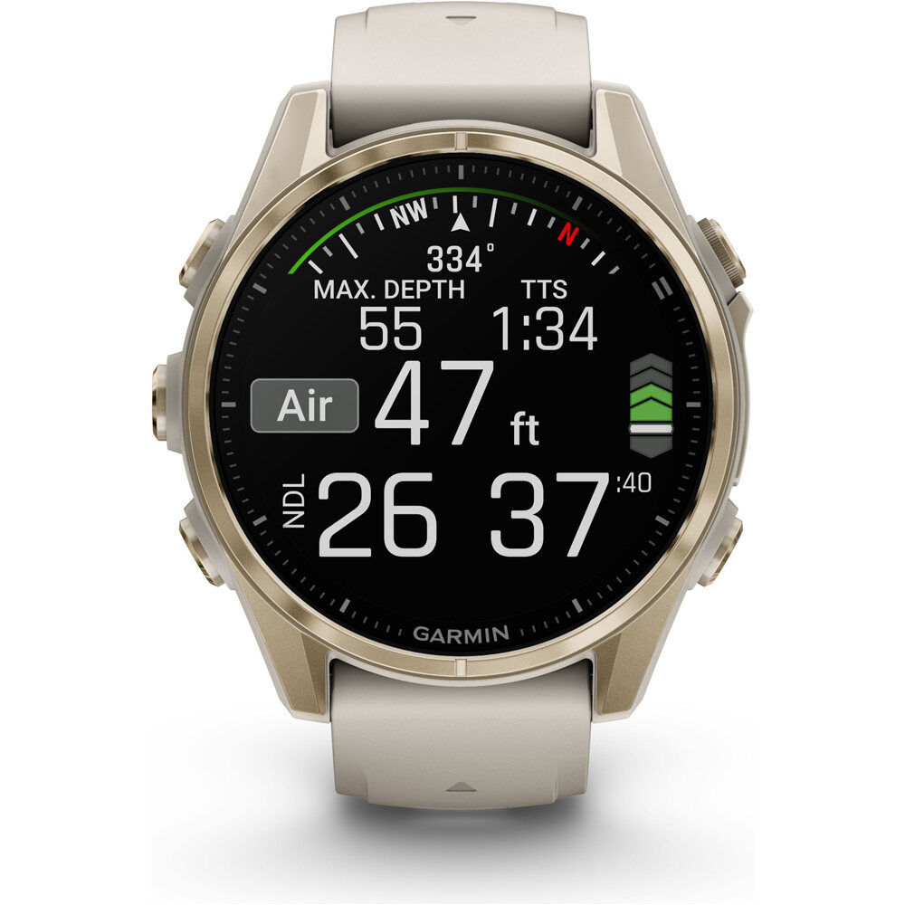 Garmin pulsómetros con gps fenix 8 43mm,AMOLED,Saph,SftGldSS/FgGry, 07