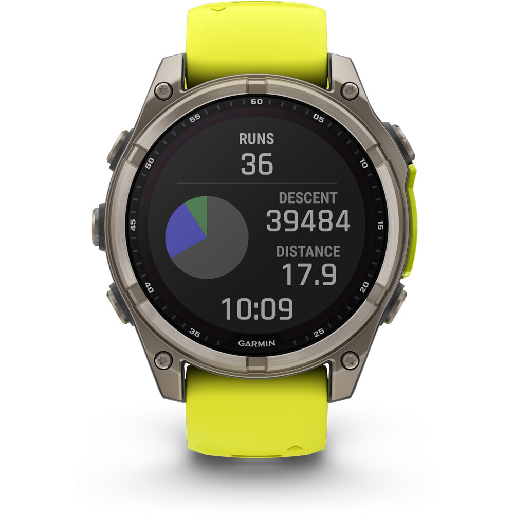 Garmin pulsómetros con gps fenix 8 47mm, Saph Solar, Bare Ti/Graphi 08