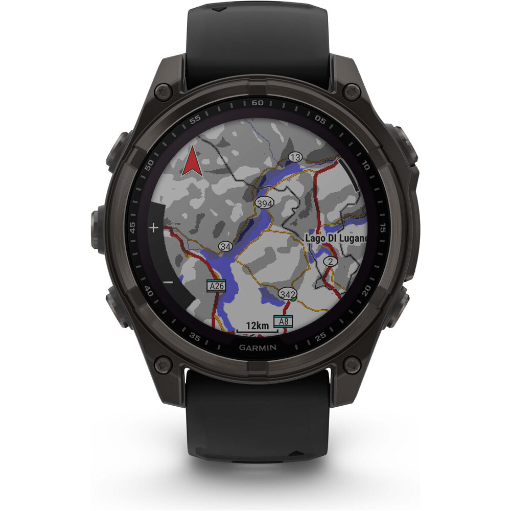 Garmin pulsómetros con gps fenix 8 47mm, Saph Solar, CrbnGry Ti/Blk 03