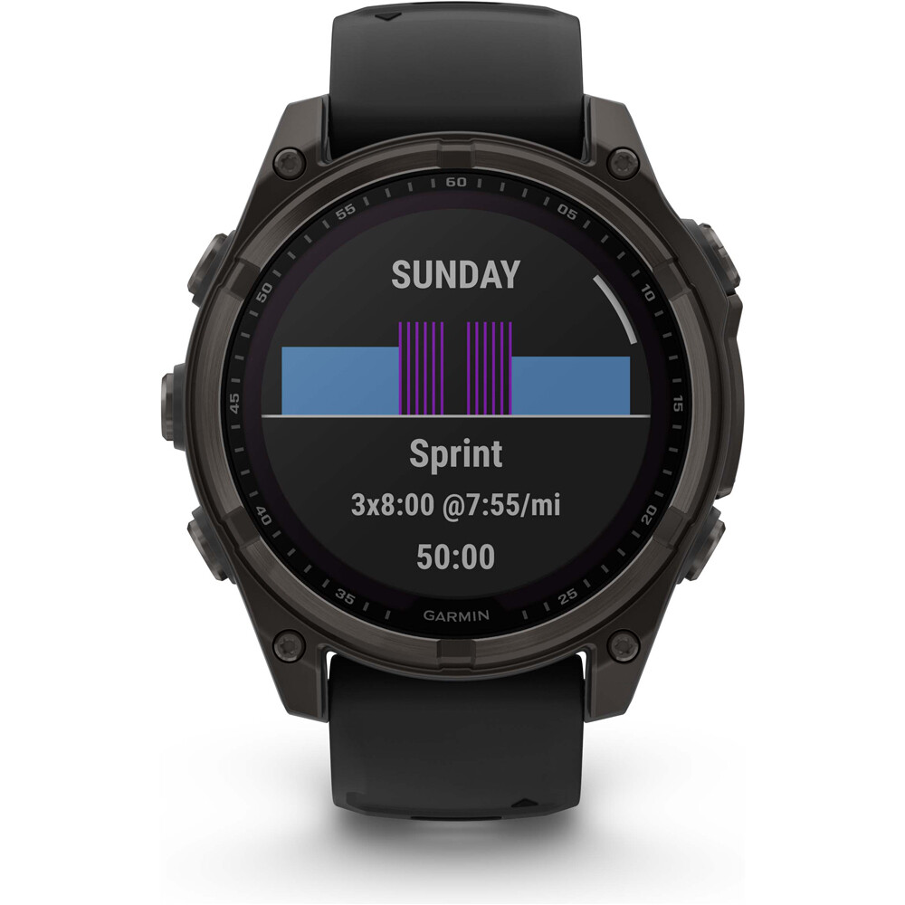 Garmin pulsómetros con gps fenix 8 47mm, Saph Solar, CrbnGry Ti/Blk 09