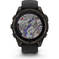 Garmin pulsómetros con gps fenix 8 47mm, Saph Solar, CrbnGry Ti/Blk, BlkSportLpBnd 03