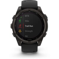 Garmin pulsómetros con gps fenix 8 47mm, Saph Solar, CrbnGry Ti/Blk, BlkSportLpBnd 05