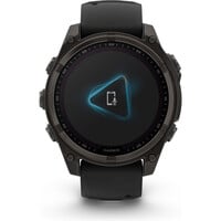 Garmin pulsómetros con gps fenix 8 47mm, Saph Solar, CrbnGry Ti/Blk, BlkSportLpBnd 12