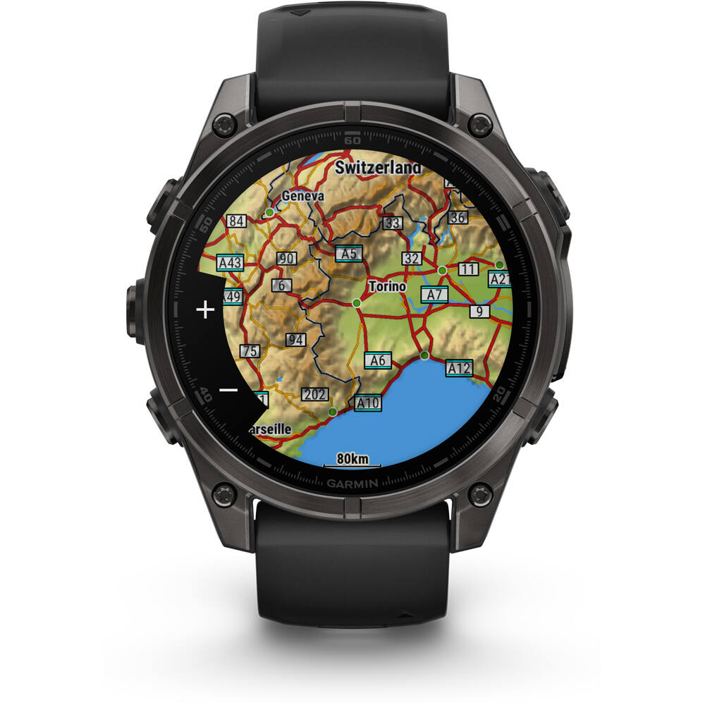 Garmin pulsómetros con gps fenix 8 47mm,AMOLED,Saph,CrbnGryTi/Blk,B 04