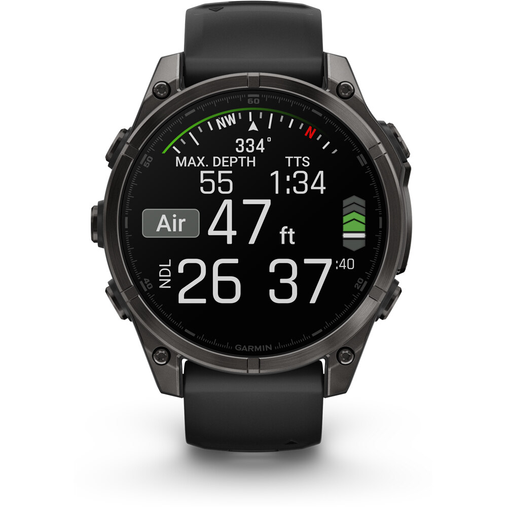 Garmin pulsómetros con gps fenix 8 47mm,AMOLED,Saph,CrbnGryTi/Blk,B 08