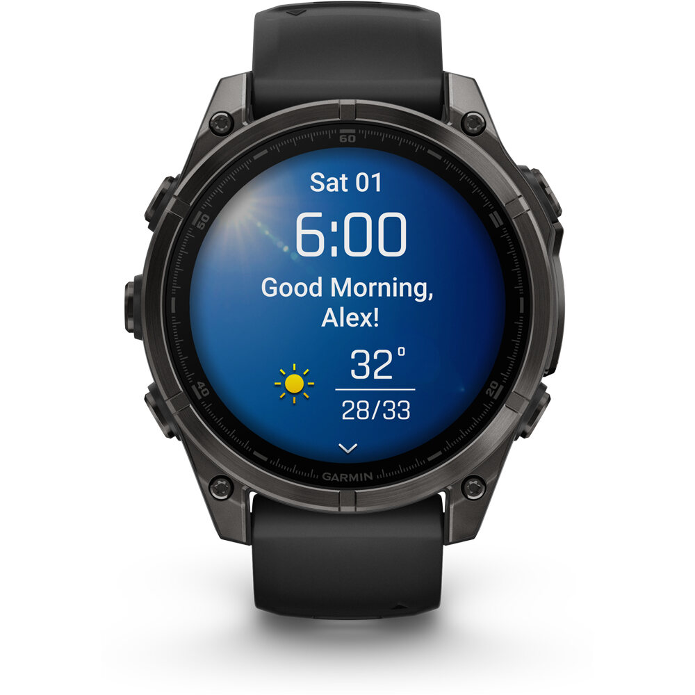 Garmin pulsómetros con gps fenix 8 47mm,AMOLED,Saph,CrbnGryTi/Blk,B 10